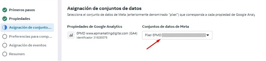 Como conectar Meta Ads con Google Analytics 4 - Paso 6 - Idento