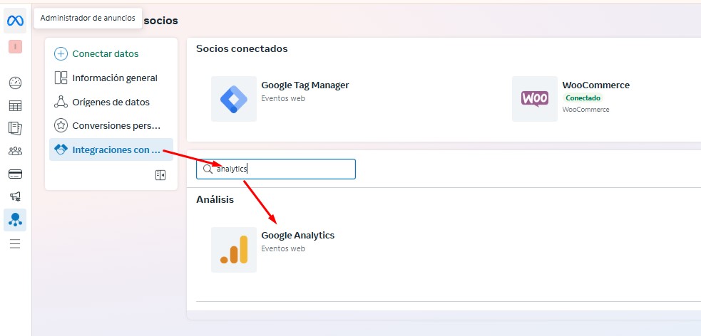 Como integrar Meta Ads con Google Analytics 4 - Paso 2 - Idento