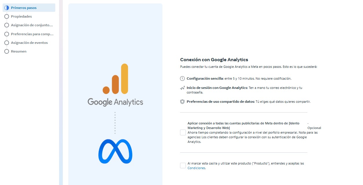 Como integrar Meta Ads con Google Analytics 4 - Paso 4 - Idento
