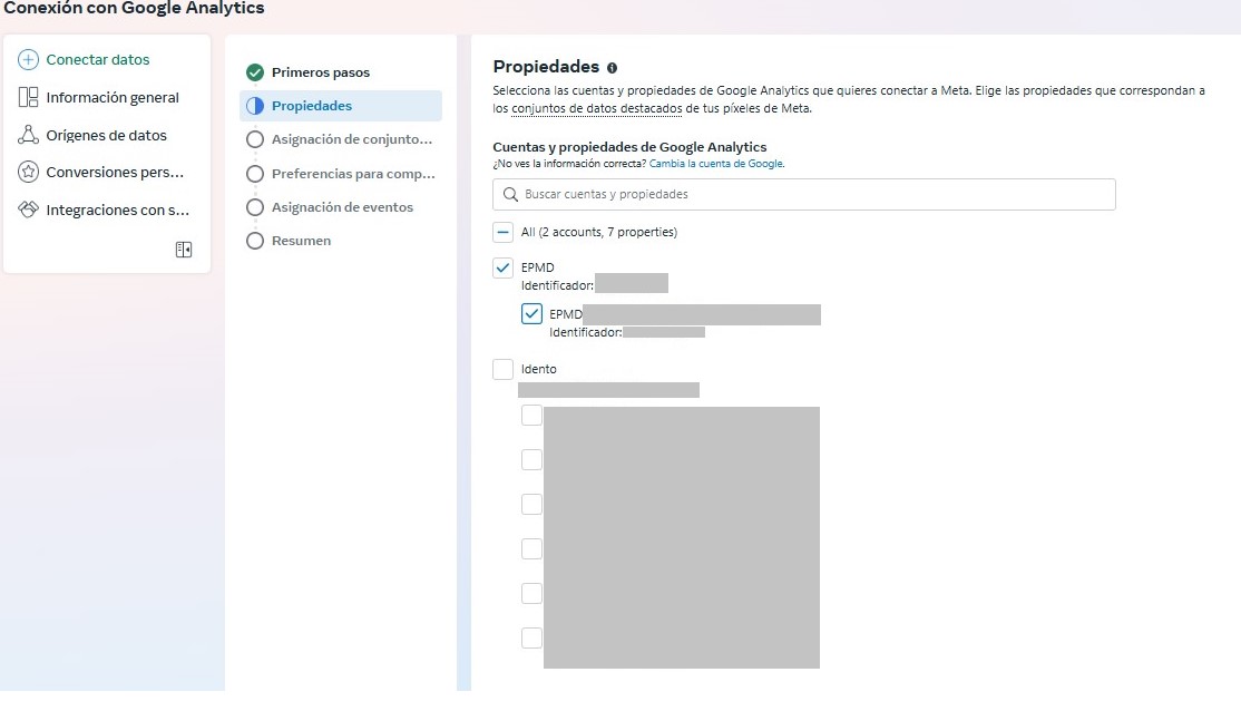 Como integrar Meta Ads con Google Analytics 4 - Paso 5 - Idento