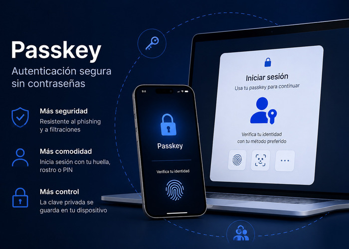 Qu&eacute; es una passkey y c&oacute;mo funciona